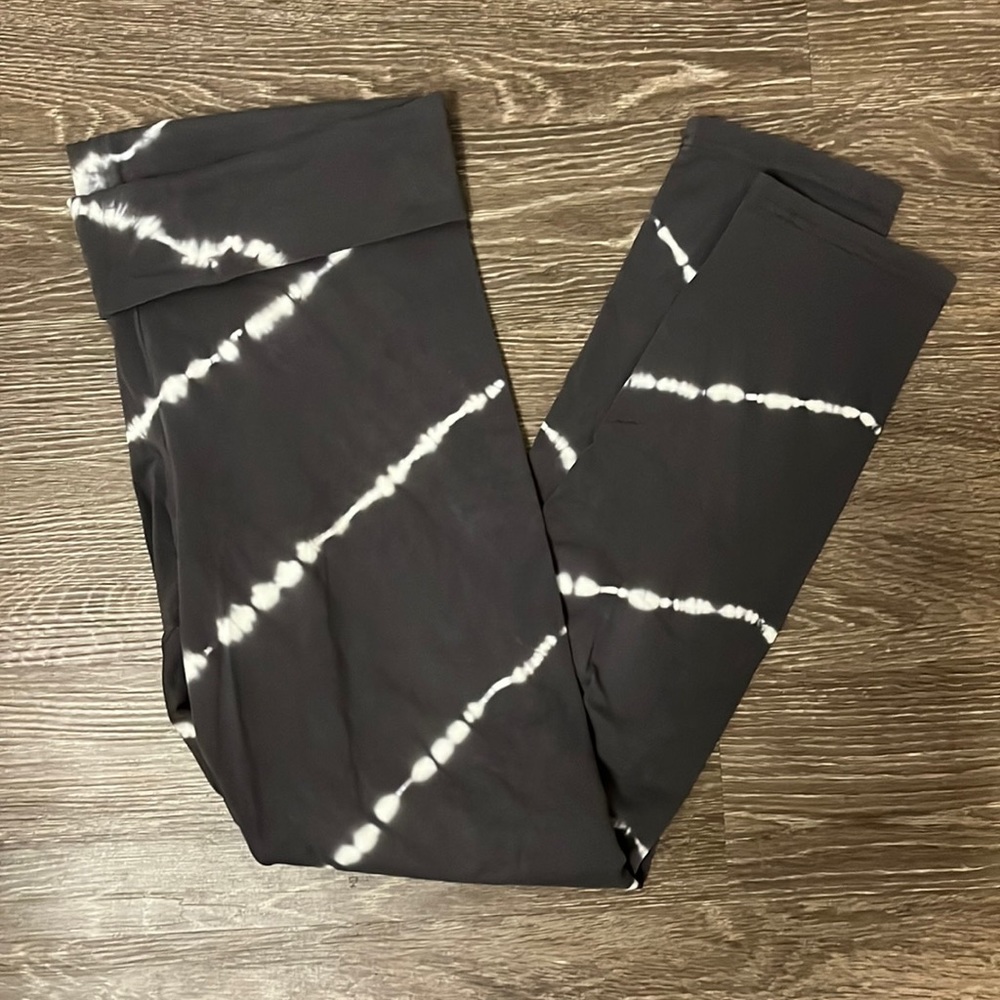 aerie charcoal gray tie dyed leggings, size L long